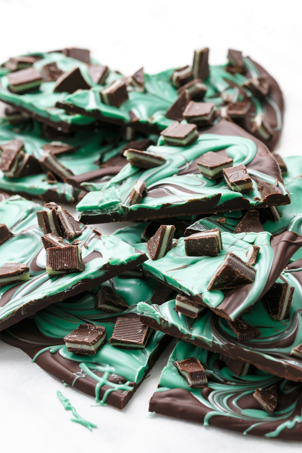 Mint Chocolate Swirl Bark Love and Olive Oil