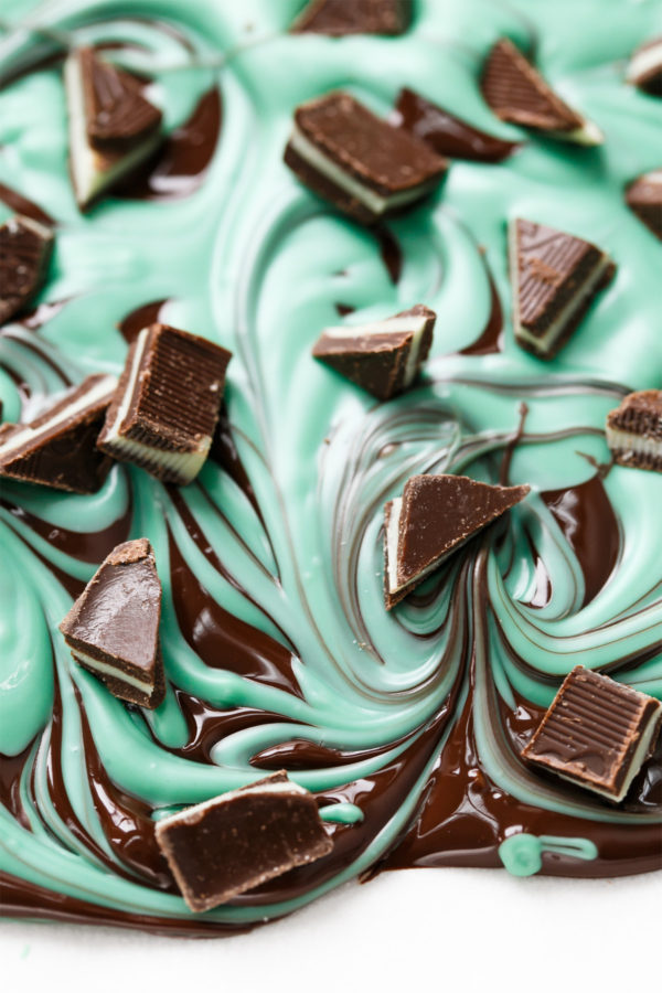 Mint Chocolate Swirl Bark | Love and Olive Oil