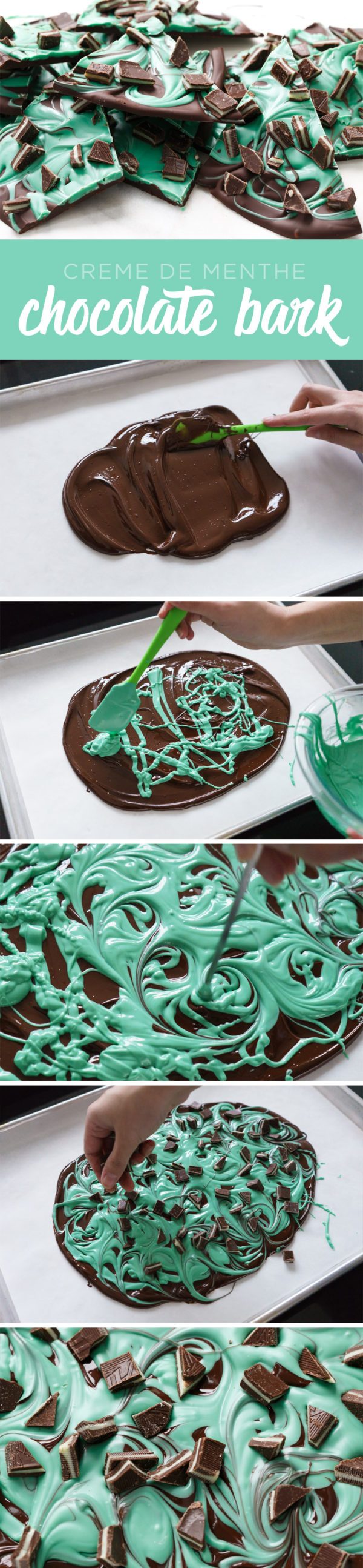 Easy 3-Ingredient Mint Chocolate Swirl Bark