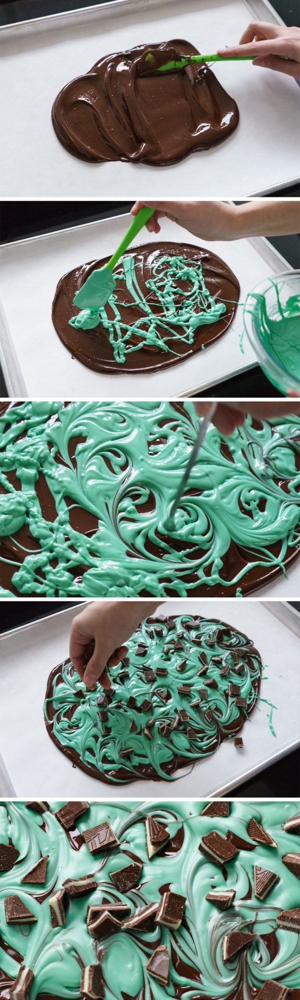 Easy 3-Ingredient Mint Chocolate Swirl Bark