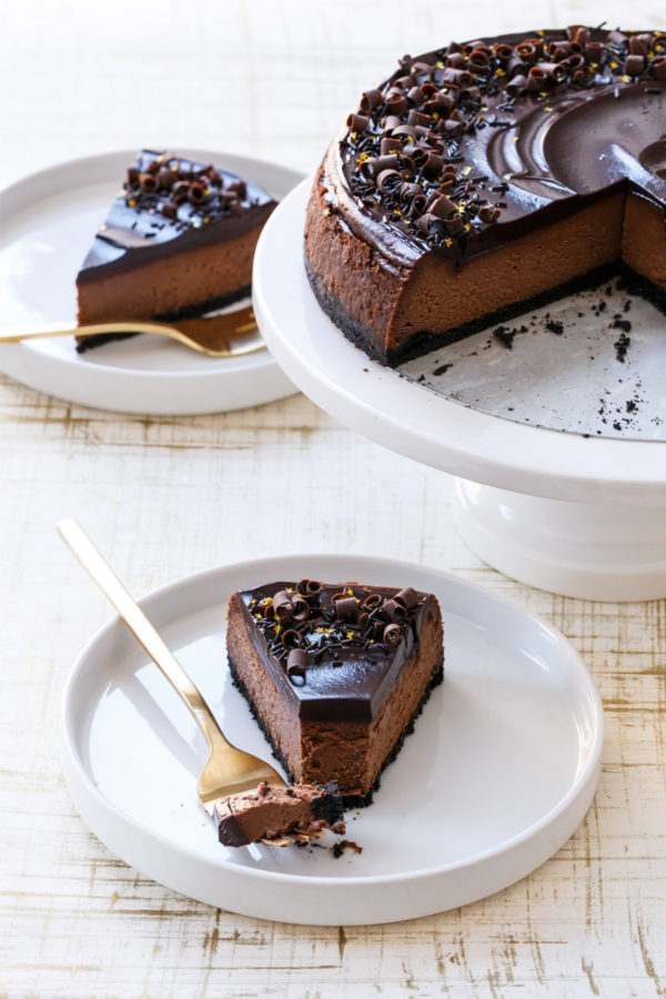Triple Chocolate Cheesecake Recipe with Chocolate Ganache Glaze