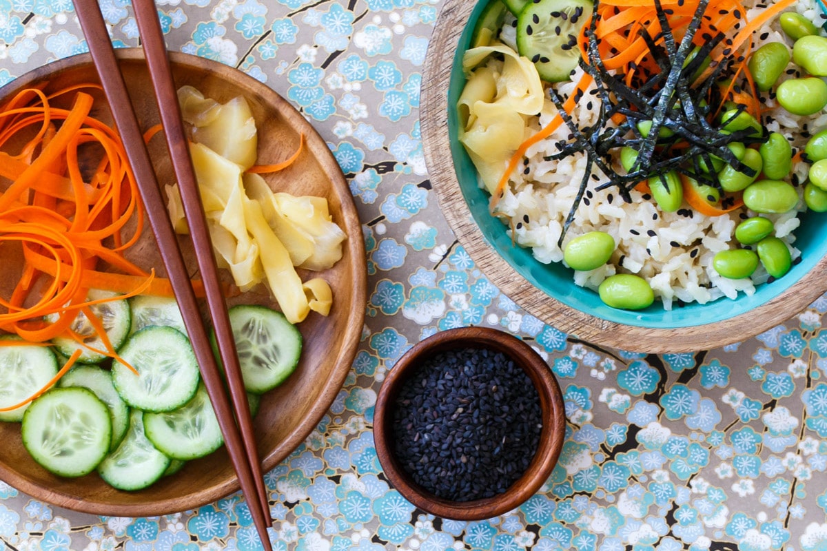 Spicy Veggie Sushi Bowls