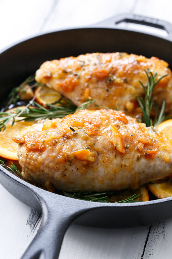 Orange Marmalade Skillet Roasted Chicken Breasts