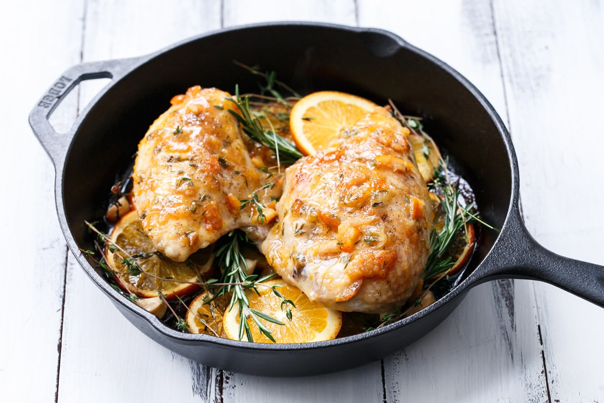 Orange Marmalade Skillet Roasted Chicken Breasts