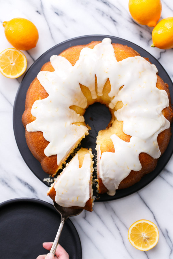 Greek Yogurt & Lemon Bundt Cake with Meyer Lemon Glaze