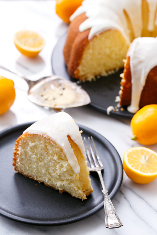 Greek Yogurt & Lemon Bundt Cake with Meyer Lemon Glaze