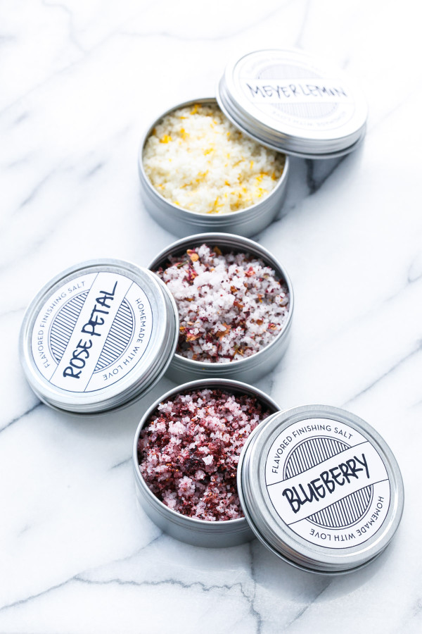 Flavored Finishing Salts - Blueberry, Rose, and Meyer Lemon