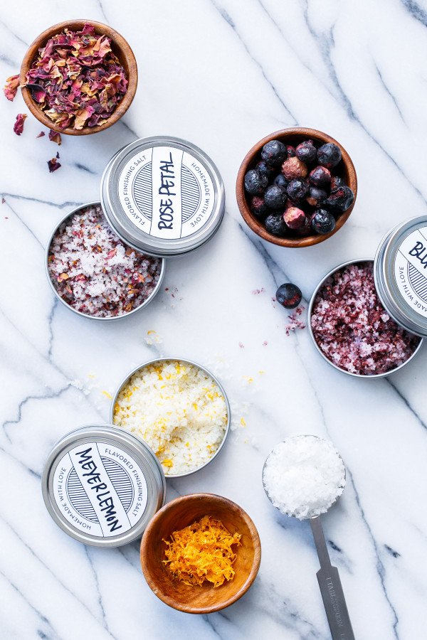 Make Your Own Flavored Finishing Salts - Blueberry, Rose, and Meyer Lemon