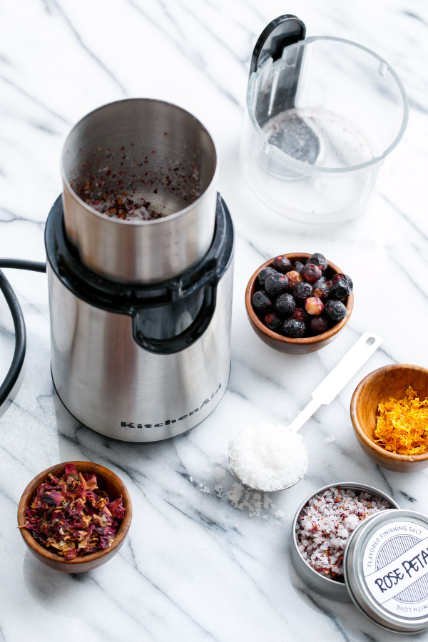 How to make infused sea salt using a simple coffee grinder