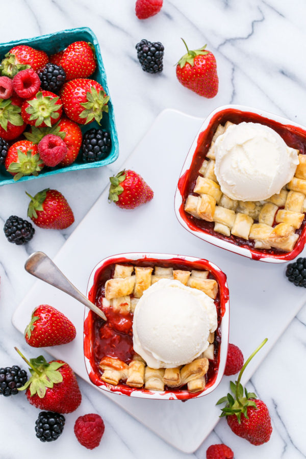 Mini Single-Serving Mixed Berry Pot Pies