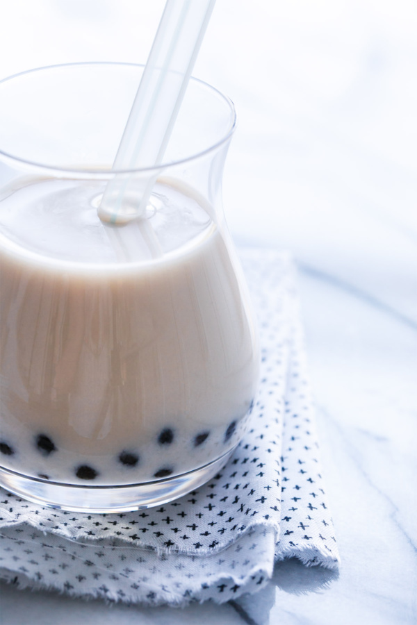 Horchata Boba with homemade almond & rice horchata and tapioca pearls