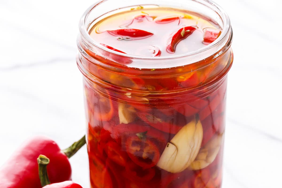 Spicy Refrigerator Pickled Peppers