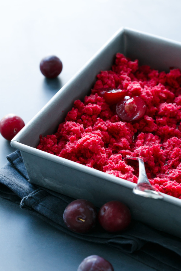 Ginger Plum Granita with Domaine de Canton Ginger Liqueur 