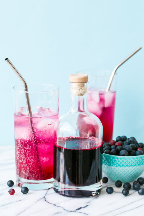 Homemade Blueberry Syrup for sodas, cocktails, and more!