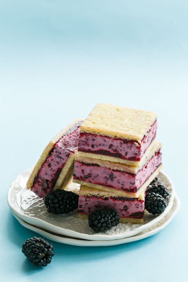 Buttermilk Blackberry Jam and Sugar Cookie Ice Cream Sandwiches