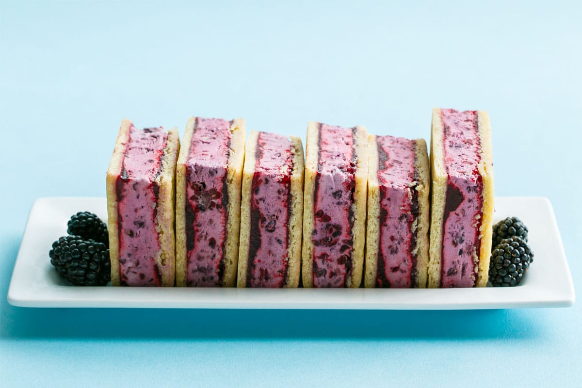 Buttermilk Blackberry Jam and Sugar Cookie Ice Cream Sandwiches