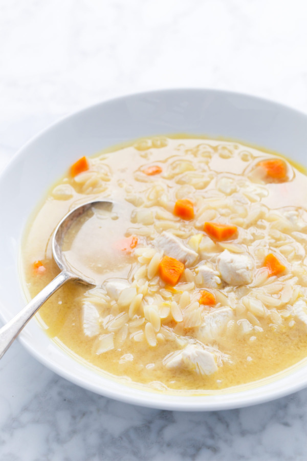 One-Pot Lemon Chicken Orzo Soup Recipe - ready in under 45 minutes!