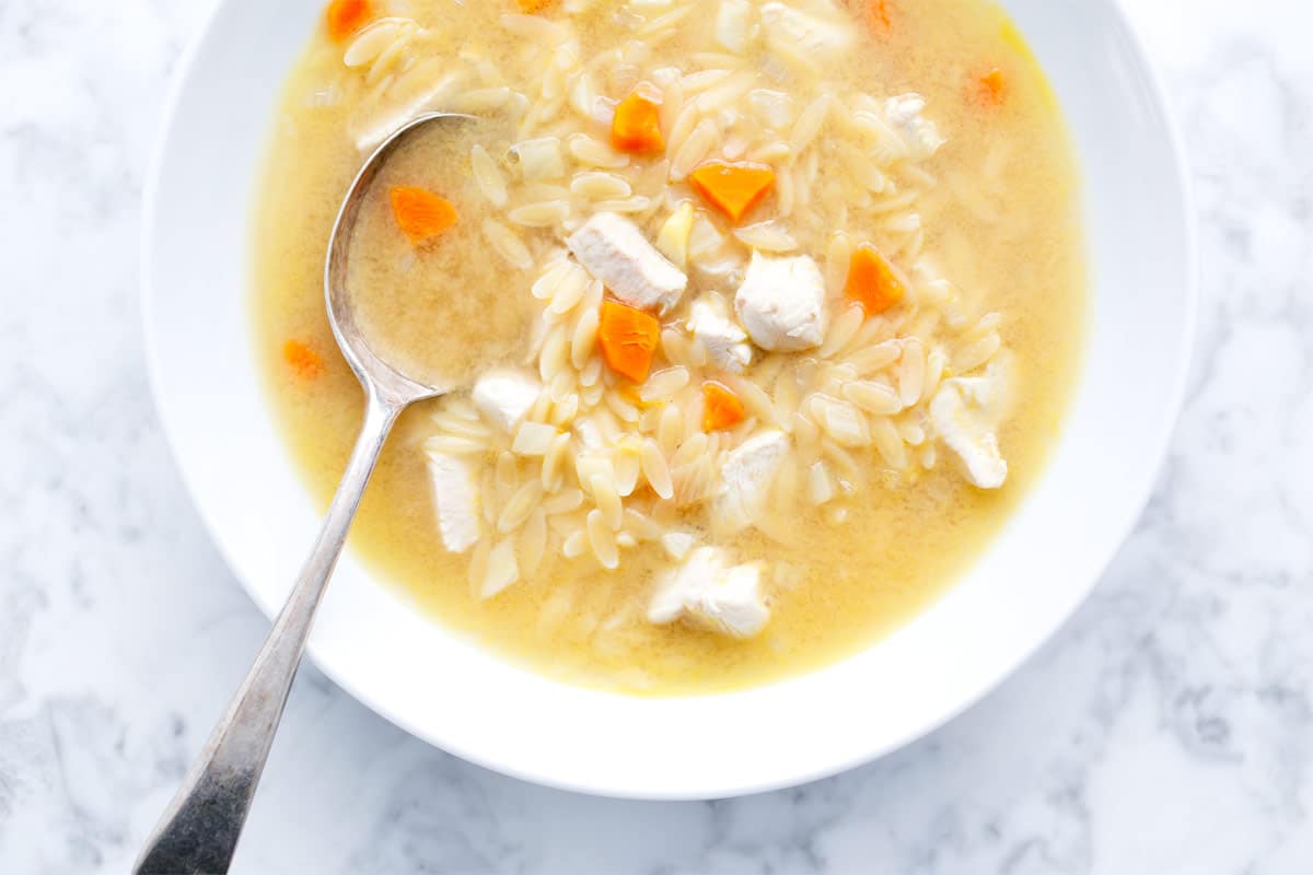 One-Pot Lemon Chicken Orzo Soup