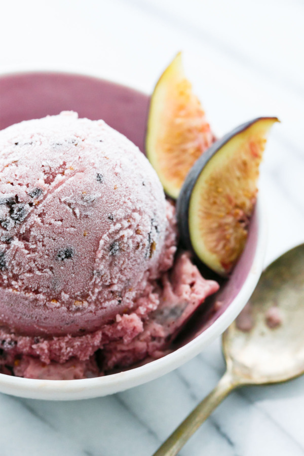 Fresh MIssion Fig Ice Cream with Chocolate Bits