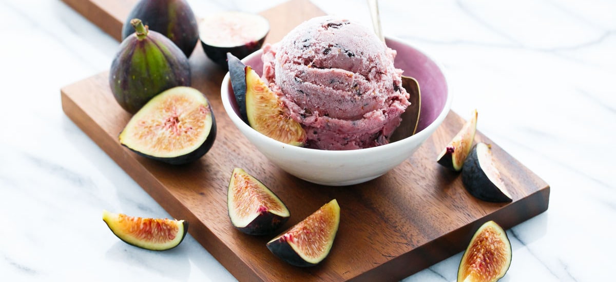 Fresh Fig Ice Cream with Chocolate Flecks