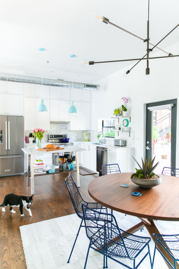 Townhouse Kitchen Remodel: Kitchen and dining space.