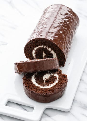 Chocolate Chestnut Christmas Roll Cake