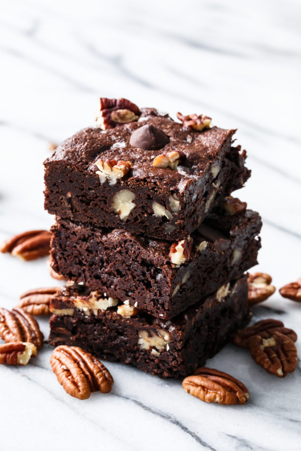 Ultra Fudgy, Sweet & Salty, Bourbon Pecan Brownies