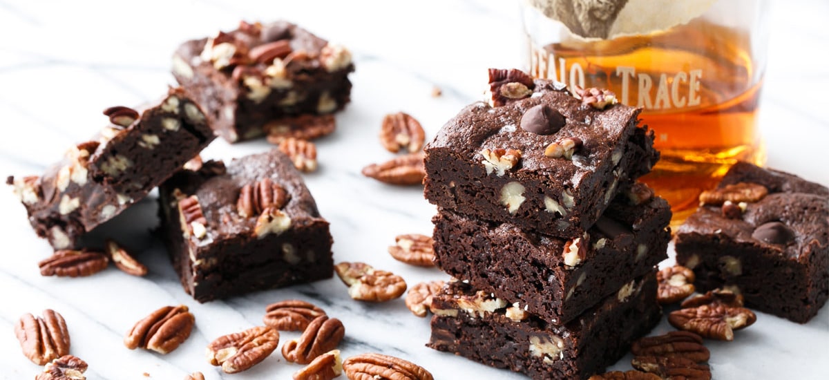 Bourbon Pecan Fudge Brownies