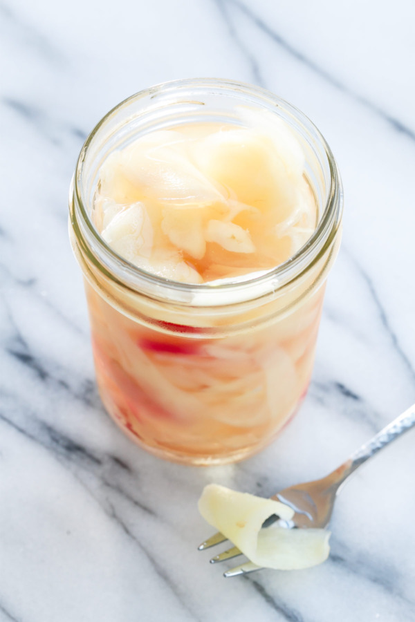 How to make homemade pickled ginger, with fresh baby ginger.