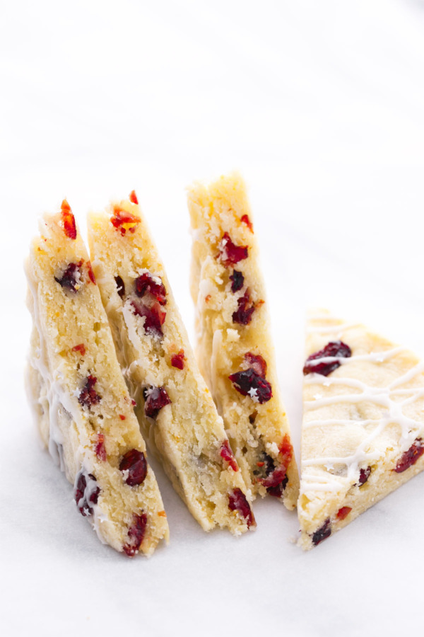 Glazed Cranberry Orange Almond Shortbread Bars