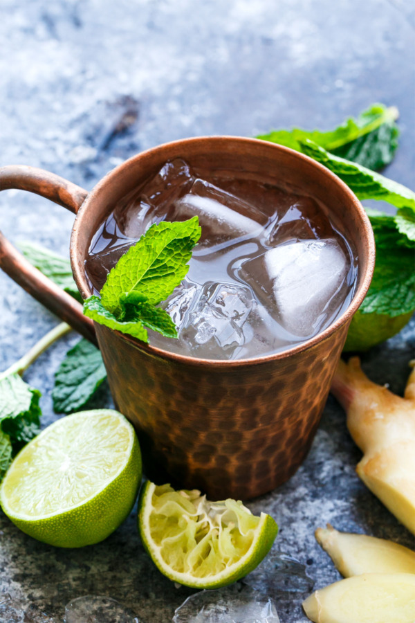 "Fancy" Moscow Mule recipe, made with homemade ginger beer concentrate