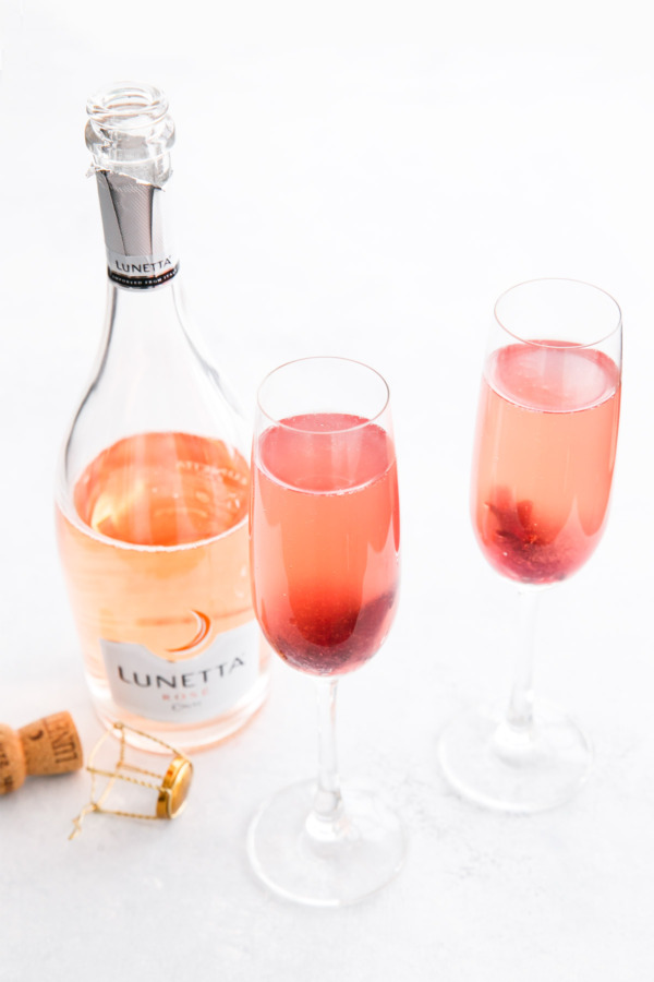 Grapefruit Hibiscus Royale Cocktail using Sparkling Rosé Wine