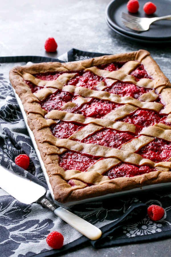 Raspberry Gingerbread Slab Pie