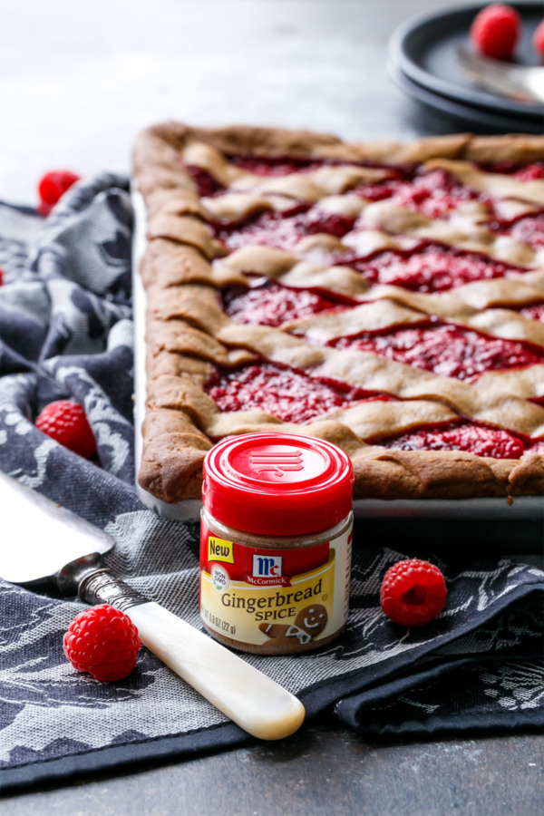 Raspberry Gingerbread Slab Pie