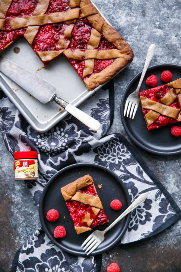 Raspberry Gingerbread Slab Pie