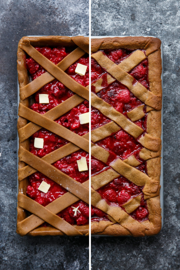 Raspberry Gingerbread Slab Pie