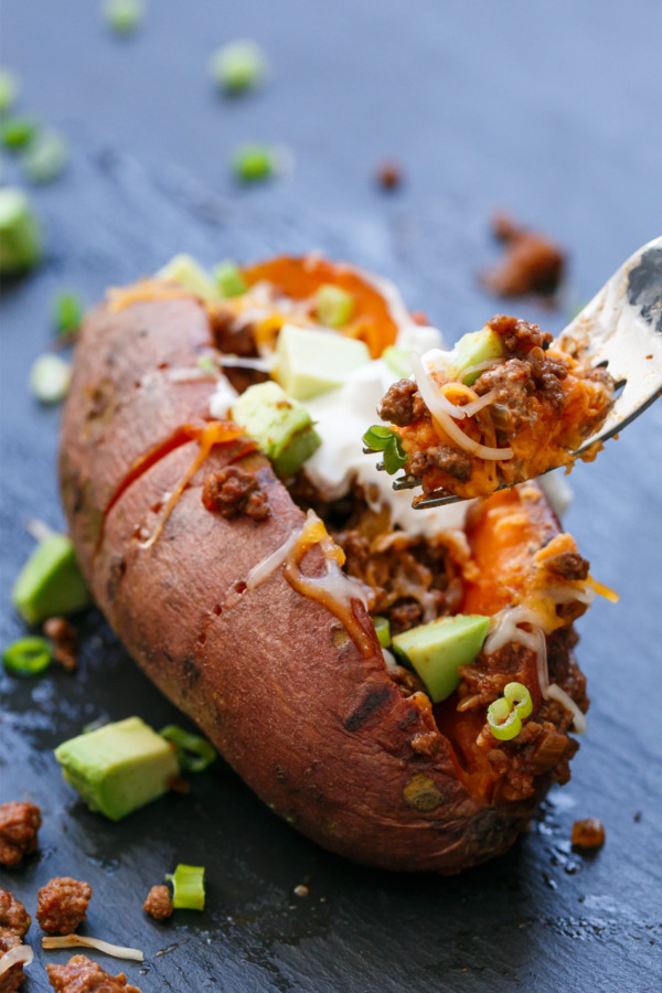 Easy & Delicious Dinner Recipe Idea: Taco-Stuffed Sweet Potatoes