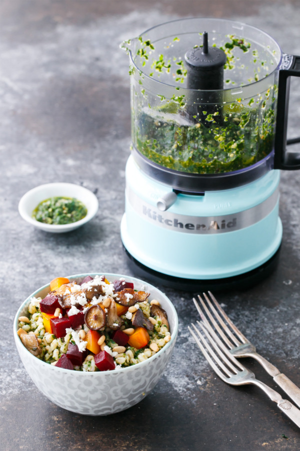 Beet & Barley Bowls with Beet Green Pesto