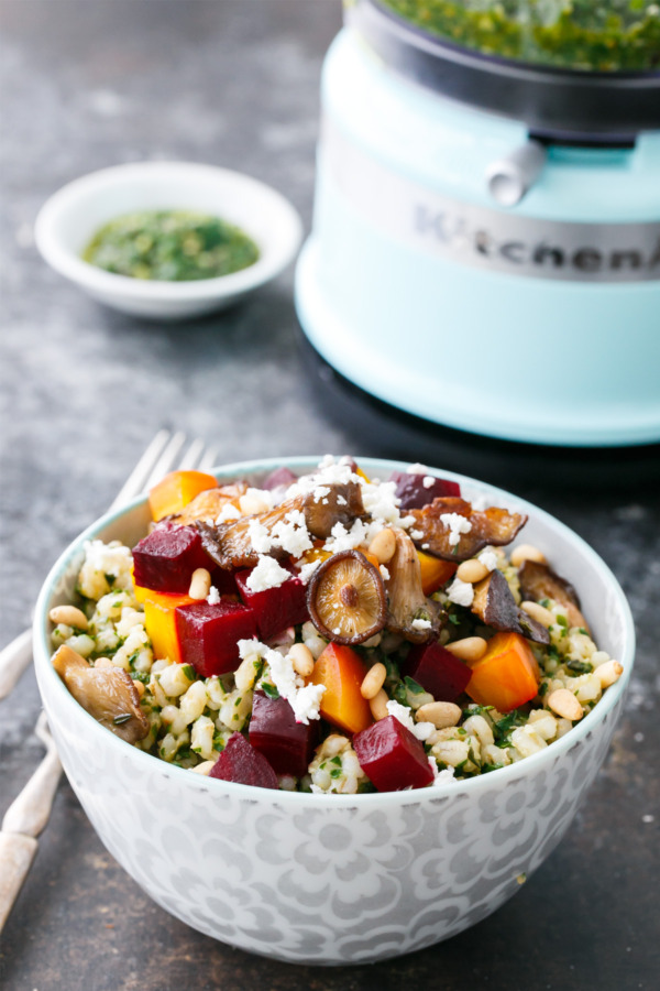 Beet & Barley Bowls with Beet Green Pesto