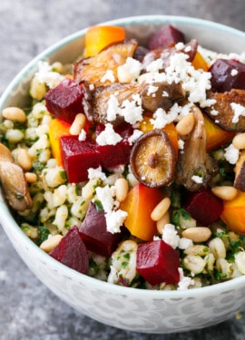 Beet & Barley Bowls with Beet Green Pesto