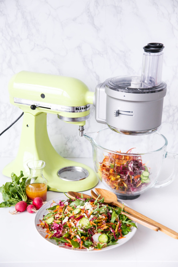 Rainbow Farro Salad using the KitchenAid Food Processor Attachment