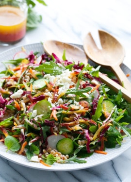 Rainbow Farro Salad with Blood Orange Vinaigrette