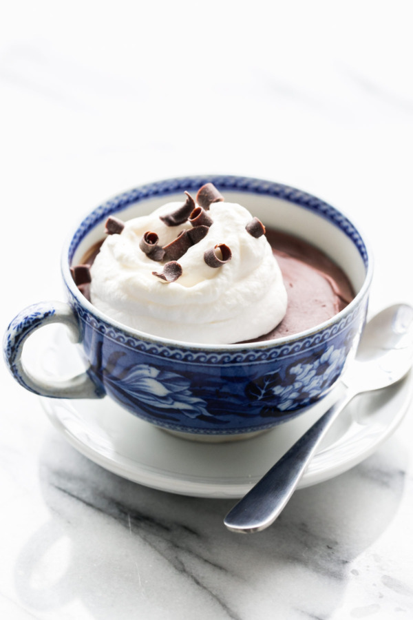 Bittersweet Chocolate Budino with Fresh Whipped Cream