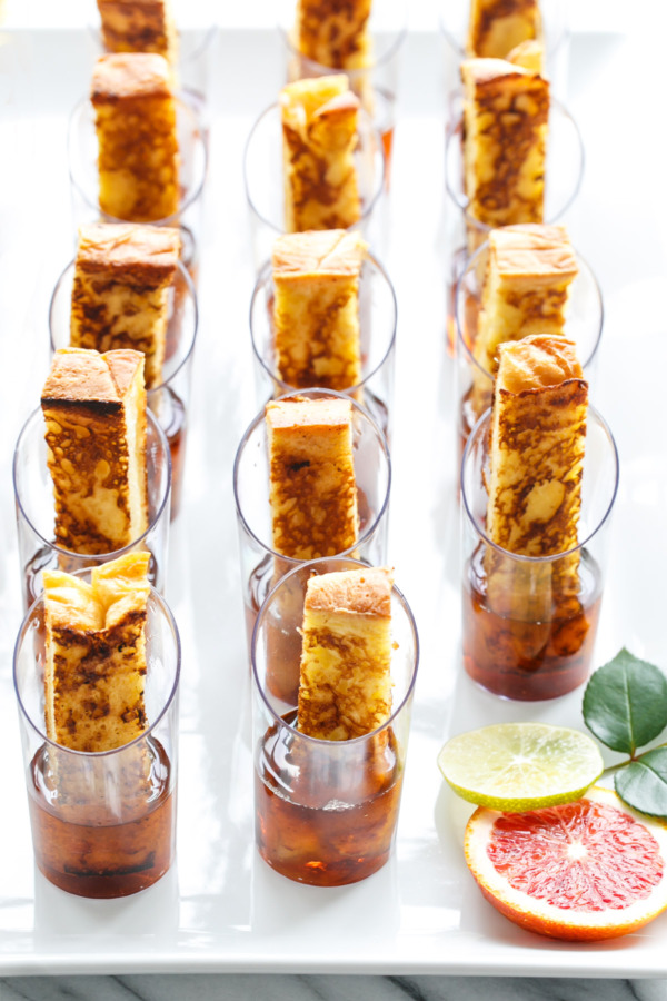 French Toast & Maple Syrup Shooters - Brunch party appetizer recipe