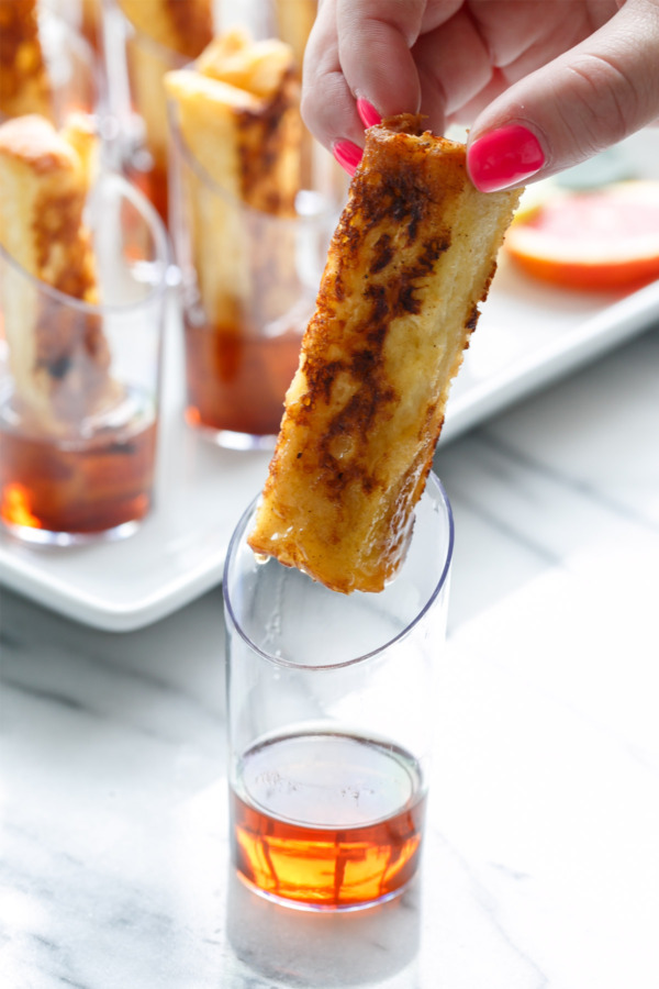 French Toast & Maple Syrup Shooters - Brunch party appetizer recipe