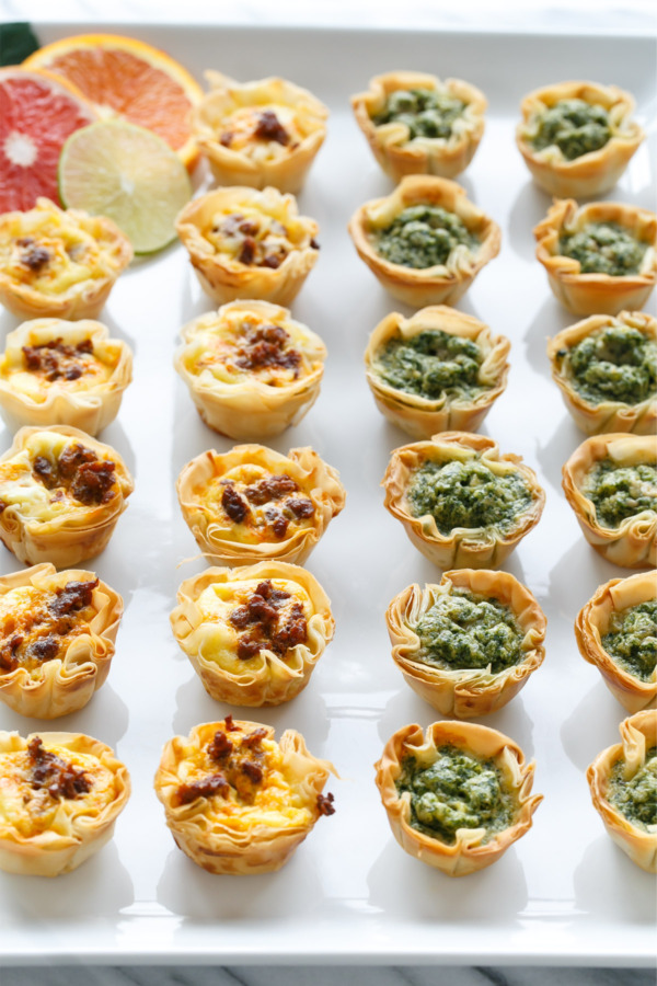 Pesto & Chorizo Mini Quiche Bites with Phyllo Crust