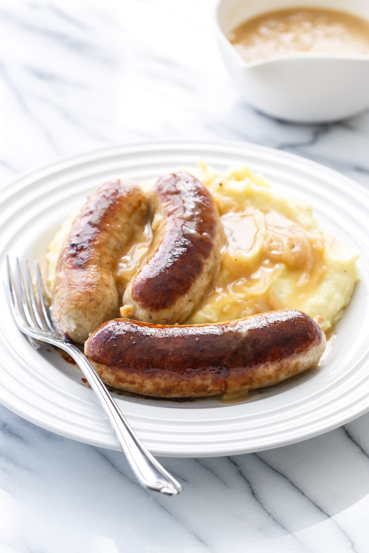 Homemade Chicken Bangers & Mash Love and Olive Oil