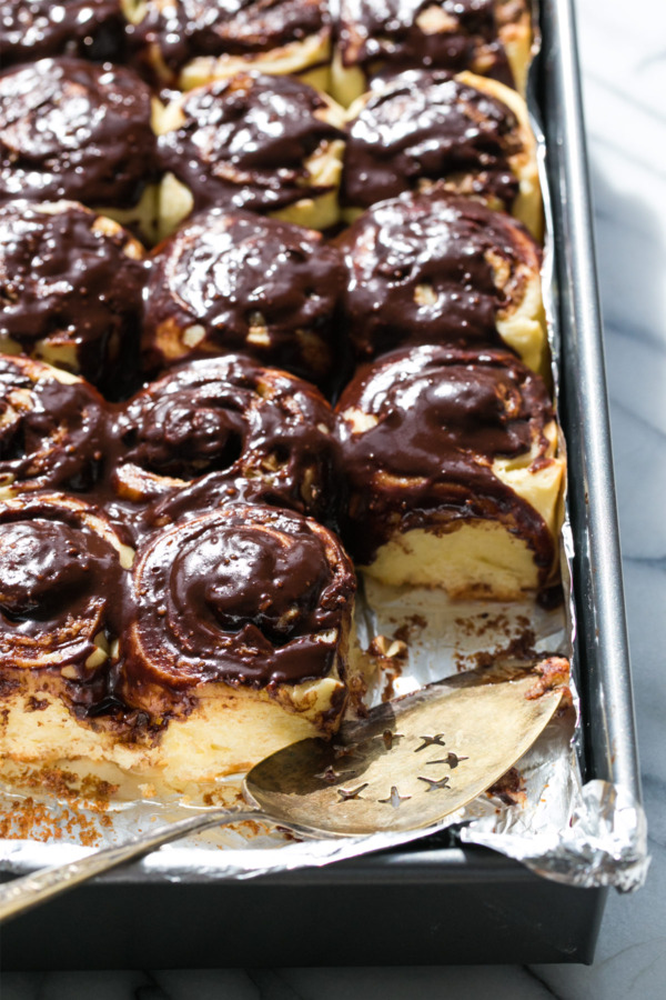 Soft and gooey  Chocolate Peanut Butter Cinnamon Rolls