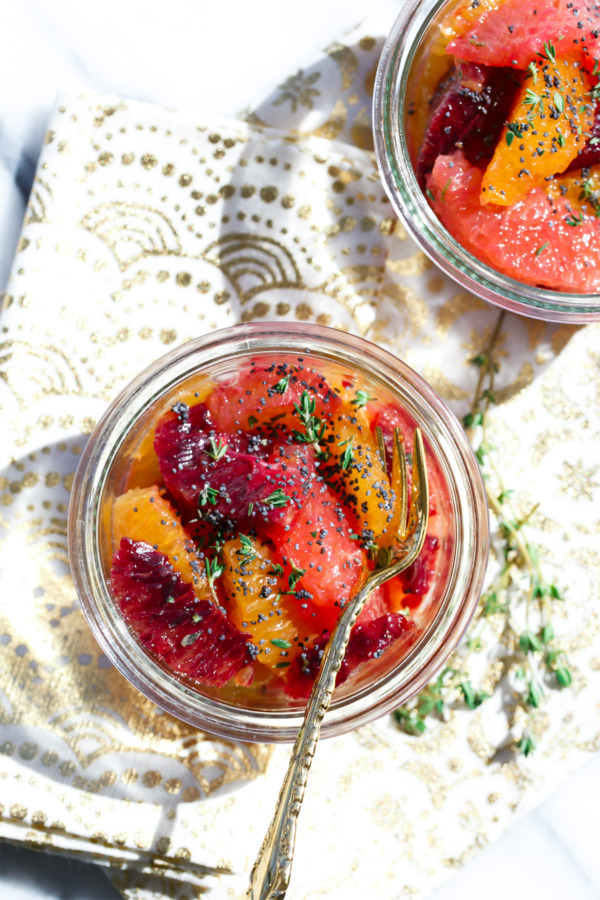 Winter Citrus Salad Recipe with Thyme and Poppyseed Vinagrette