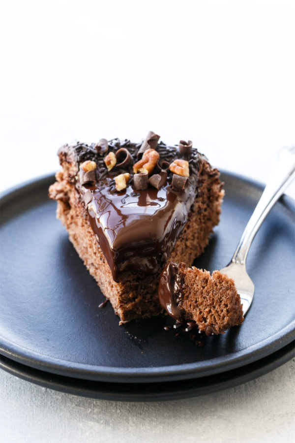 Cocoa Pecan Torte with Bittersweet Chocolate Glaze